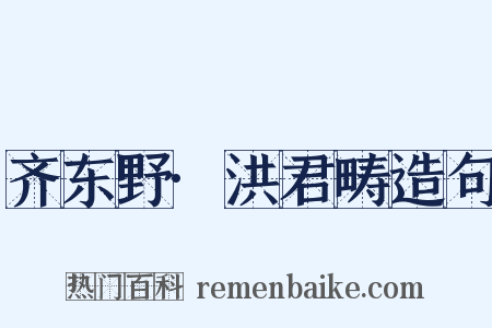 齐东野·洪君畴造句是什么意思的图片